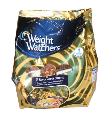 Weight Watchers Three Flavor Assortment Chocolate Low Calorie Whitman's Candy Chocolates 40 Piece Bag