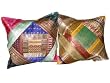 Home Decor -2 Hot Pink Blue Green Sari Zari Borders Toss Pillow Cushion Covers