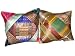 Home Decor -2 Hot Pink Blue Green Sari Zari Borders Toss Pillow Cushion Covers
