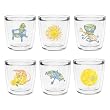 Swirls Summer Designs 12 oz Double-Old-Fashioned Insulated Beverage Tumbler Set, Clear (6 designs)
