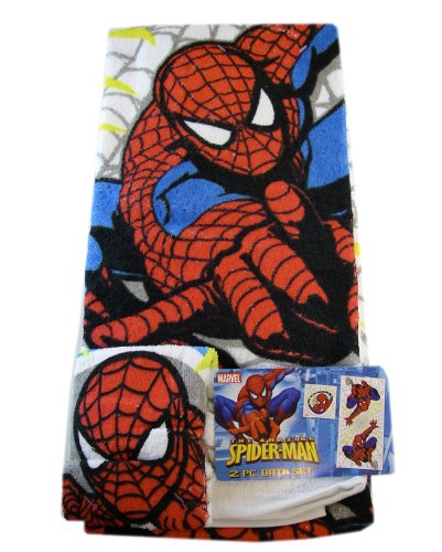 Marvel Spider-Man Towel Set – 2-Piece Spiderman Bath Set