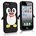 New Cute Penguin Silicone Soft Case Cover for Apple iPhone 5 Black