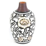 Handmade Decorative Ceramic Jar Style Flower / Bud Vase With Striking Floral Designs