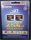 Olympus M+ 2GB Plus xD Picture Card-Envelope Style Blister Twin Pack (Black)