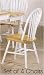4 Natural & White Solid Wood Arrow Back Windsor Chairs