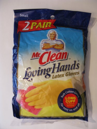 Mr. Clean Loving Hands Latex Gloves Small 2 Pair