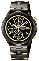 Seiko Men's Alarm Chronograph Black Ion Watch #SNA283