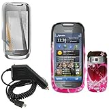 iNcido Brand Nokia Astound C7-00 Combo Purple Love Protective Case Faceplat ....