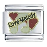 Love Melody Heart Italian Charms Bracelet Link