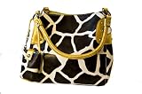Mustard Yellow Vicky Giraffe Print Faux Leather Satchel Bag Hand Shoulder Tote Bag Animal Purse