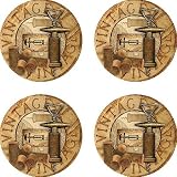 Set of Four Style - Vintage Corks Occasion Coasters Style - V9015