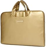 Canvaslife Gold PU Leather Laptop Briefcase Laptop Case for Macbook Dell Hp Lenovo Sony Toshiba Ausa Acer Samsun Laptop Sleeve Laptop Bag (Gold, 15inch/15.6inch/macbook pro 15)