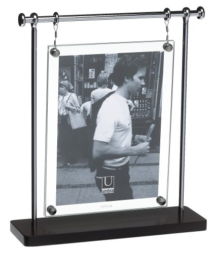 Umbra Trapeze Double-Sided 5-by-7-Inch Desktop Photo Frame, Espresso