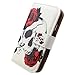 Bfun Packing Bcov Red Floral Skull Leather Wallet Case for Samsung Galaxy S4 GS4 i9500