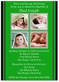 2 + 2 on Green & Black Baptism Invitations Christening Invitations - Set of 20