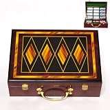 Diamonds Wooden Poker Set, 500 pc., 11.5g two-tone chips