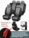 FH-FB060115 Trendy Elegance Car Seat Covers, Airbag compatible and Split Bench, Gray / Black color