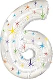 Creative Converting CTI Mylar Balloons, Number 6, 38", Silver
