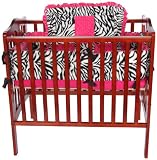 Baby Doll Zebra Minky Cradle Bedding Set, Pink