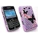 EMARTBUY BLACKBERRY 9700 AND 9780 BOLD DIAMANTE HARD BACK COVER LIGHT PURPLE BUTTERFLY + SCREEN PROTECTOR