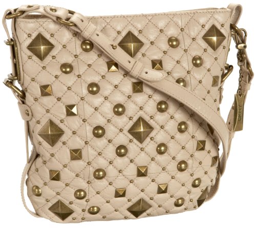 DKNY Studded Quilting Cross-Body Handbag - ivory, cream