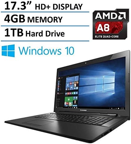 2016 Newest Lenovo G70 17.3" Premium High Performance Laptop (AMD Quad-Core A8-6410 2.0 GHz processor, 4GB RAM, 1TB HDD, 17.3" HD+ 1600 x 900 Display , DVD+/-RW, Webcam, HDMI, Bluetooth, Windows 10)