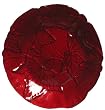 Red Glass Platter with Leaf Design 15.5"D
