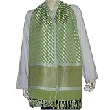 Vintage Scarf Women Apparel Silk Chiffon India Dress 22 x 72