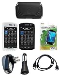 Accessories for Blackberry Storm 9500 . Premium Black Leather Case with Belt Clip + Black Durable Rubber Soft Silicone Skin Cover Case + Clear Durable Rubber Soft Silicone Skin Cover Case + USB Rapid Car Charger + USB Home Travel Charger + Clear Durable Reusable LCD Screen Protector + USB Data Cable for RIM Blackberry 9530 9500 Storm Smartphone