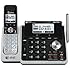 AT&T TL88102 DECT 6.0 2-Line Expandable Cordless Phone with Answering System and Dual Caller ID/Call Waiting, 1 Handset, Silver/Black