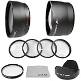 58MM Essential Kit for CANON Rebel (T3i T3 T2i T1i XT XTi XSi), CANON EOS (1100D 600D 550D 500D 450D 400D 350D 300D 60D) - Includes: 2.0X Telephoto and 0.45X Wide Angle High Definition Lenses + 8 Point Star Filter + Macro Close Up Set (+1+2+4+10) + Tulip Flower Lens Hood + Premium MagicFiber Microfiber Lens Cleaning Cloth