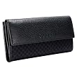 Gucci GG 143389 F8E1N Leather/Nylon Black Womens Bifold Long Wallet