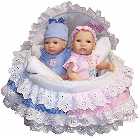Bellini 12" Twin Baby Doll Set In Moses Carrier by The Affiliates