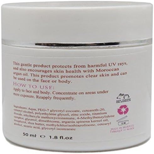 Moroccan Sun - Sunscreen Made with Moroccan Argan Oil - Protects and Promotes Clear Skin - USDA Organic - 1.7 oz /50 mL