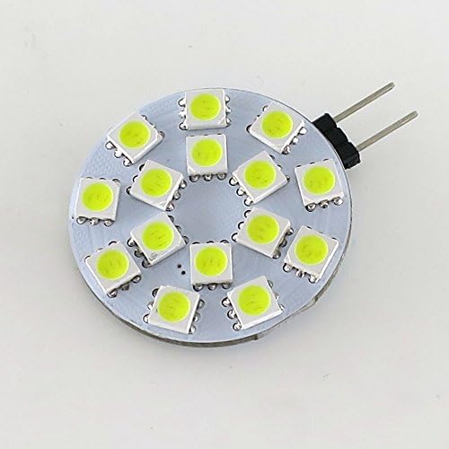 Smartlive 2pcs pack G4 base DC 12v 2.5W side pin LED light 20W Halogen replacement white 6000K SMD 5050 T3 G4 Disc Type bulb for RV Campers Trailer Marine Boat Under-cabinet Closet Under-counter