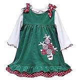Infant Baby Girls Clothing GREEN Christmas Dress Set RARE EDITIONS 3-24M