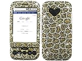 Leopard Gold Bling Rhinestone Faceplate Diamond Crystal Hard Skin Case Cove ....