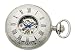 Avalon 17 Jewel Mechanical Skeleton Silver-Tone Covered Pocket Watch with Desktop Brass Stand and Chain # 8760SX-STND image 1
