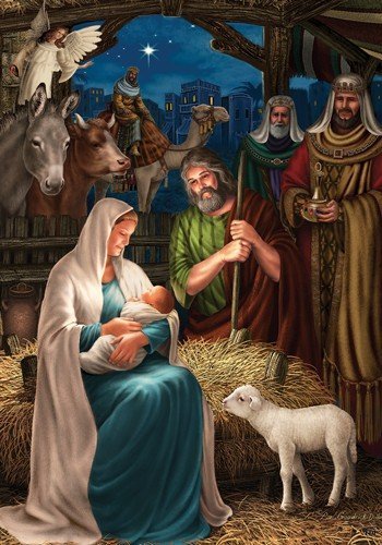 Nativity Scene - Standard Size 28 Inch X 40 Inch Decorative Flag
