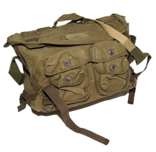 Polo Ralph Lauren Mens Vintage Military Green Messenger Bag