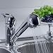 Single Handle Low Arc Pull Out Kitchen Sink Faucet with Two Spray Model, Chrome