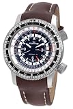 Fortis Mens 669.10.31L.16 B-47 Calculator Automatic 3 Time Zone Black Dial Watch