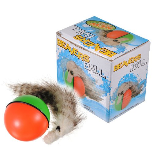 Image of Furry Weazel Weasel Rolling Ball Pet Dog Cat Kid Motorized Appears Alive Toy