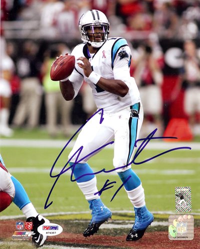 Cam Newton Autographed Carolina Panthers 8x10 Photo #5 First Game PSA/DNA RookieGraph