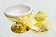 Rosary Case - First Communion - Bowl with Lid - Gold Tone - IMPORTED FROM ITALY
