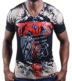 ED HARDY Christian Audigier Skeleton V Neck Mens T-Shirt ED HARDY Christian Audigier Skeleton V Neck Mens T-Shirt