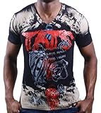 ED HARDY Christian Audigier Skeleton V Neck Mens T-Shirt