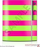 Sony PS3 Skin Kearas Psycho Stripes Neon Green and Hot Pink