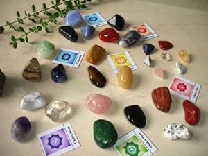 28 Natural Large Tumbled Stones Basic Chakra Balancing Healing Kit Set Reiki & Using Feng Shui