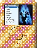 Orange Flower Pattern Design Apple iPod nano 3G (3rd Generation) 4GB/ 8GB Hard Case iJacket - Shock Absorbent Hard Protective Faceplate Cover + FREE Belt Clip Holster + FREE Lanyard + FREE Screen Protector